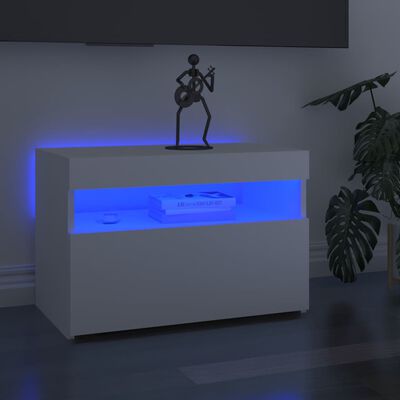 vidaXL TV skrinky s LED svetlami biele 60x35x40 cm