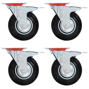 vidaXL Otočn&eacute; kolieska s dvojitou brzdou 4 ks, 125 mm