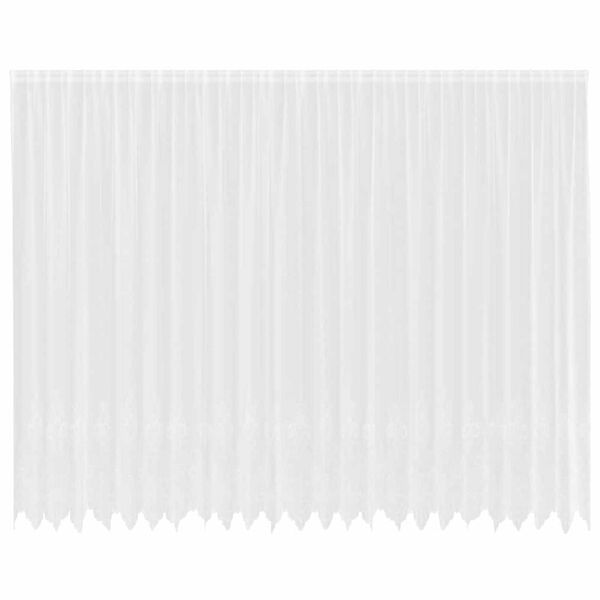 vidaXL Čipkov&aacute; z&aacute;clona so z&aacute;clonami Biela 280 x 600 cm Polyester