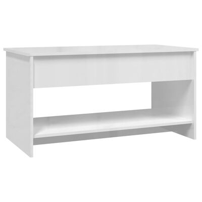 vidaXL Konferenčný stolík lesklý biely 102x50x52,5 cm spracované drevo