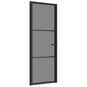 vidaXL Vn&uacute;torn&eacute; dvere 76x201,5 cm čierne ESG sklo a hlin&iacute;k