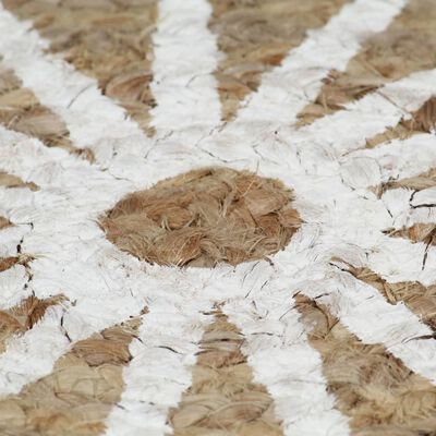 vidaXL Ručne vyrobený jutový koberec s bielou potlačou 150 cm