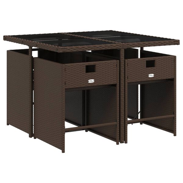 vidaXL 5-dielna z&aacute;hradn&aacute; jed&aacute;lensk&aacute; s&uacute;prava s vank&uacute;&scaron;mi hned&aacute; polyratan