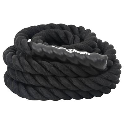 vidaXL Bojové lano čierne 6 m 4,5 kg polyester
