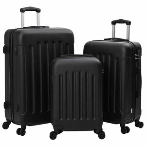 vidaXL Kufor so z&aacute;mkom 3 ks Čierna 50 x 31 x 78 cm ABS plast