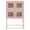vidaXL Highboard Pink 68x39x107 cm Oceľ