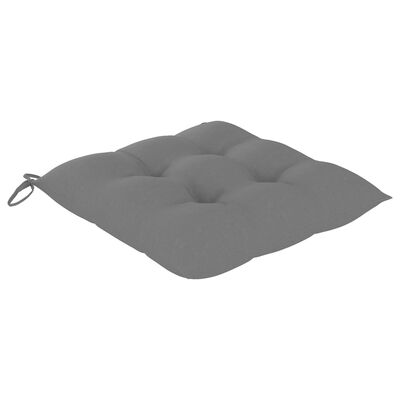 vidaXL Jedálenské stoličky 6 ks sivé podložky tíkový masív