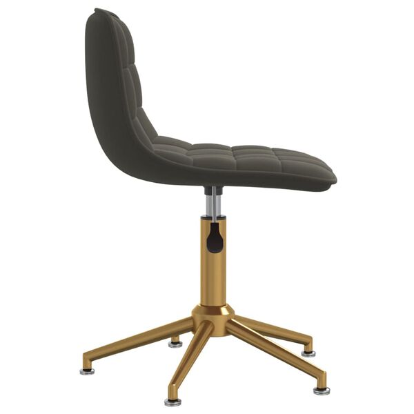 vidaXL Otočn&aacute; jed&aacute;lensk&aacute; stolička tmavosiv&aacute; zamatov&aacute;