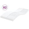 vidaXL Penov&eacute; matrace 2 ks biele 90x200 cm 7 z&oacute;n tvrdosť 20 ILD