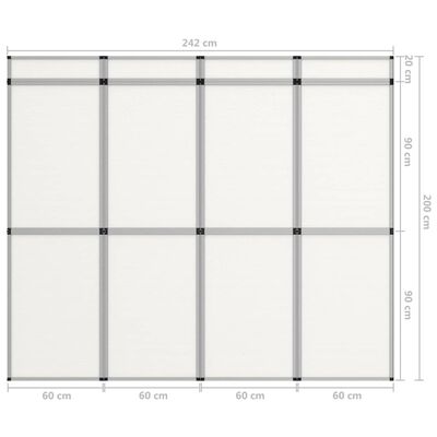 vidaXL 12-panelová skladacia výstavná stena 242x200 cm, biela