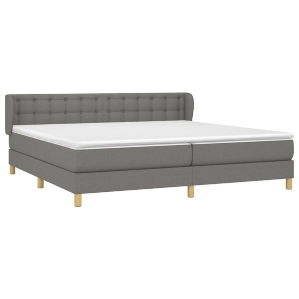 vidaXL Boxspring posteľ s matracom tmavosiv&aacute; 200x200 cm l&aacute;tka