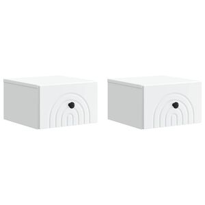 vidaXL N&aacute;stenn&aacute; nočn&aacute; skrinka N&aacute;stenn&yacute; 2 pcs Biela 33 x 34,5 x 20 cm