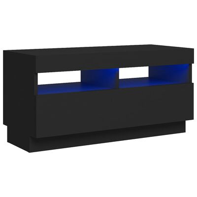 vidaXL TV skrinka s LED svetlami čierna 80x35x40 cm
