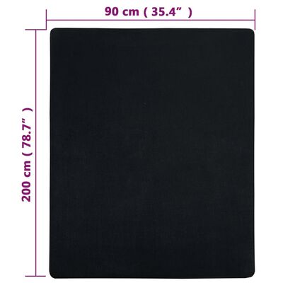 vidaXL Plachta Jersey čierna 90x200 cm bavlna