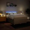 vidaXL Posteľn&yacute; r&aacute;m boxspring s matracom kr&eacute;mov&yacute; 160x200 cm l&aacute;tka
