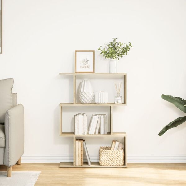 vidaXL Rozdeľovacia knižnica 3-posch.dub sonoma 70x24x97cm komp. drevo