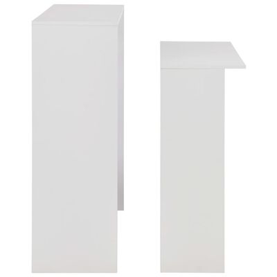 vidaXL Barový stôl s 2 vrchnými doskami biely 130x40x120 cm