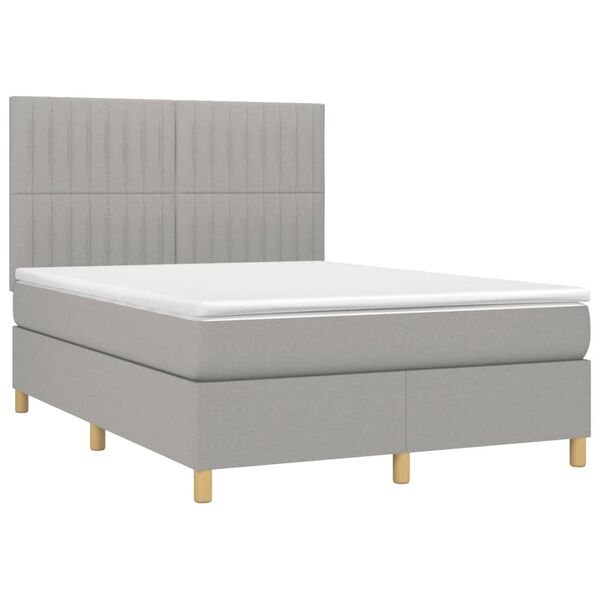 vidaXL Boxspring posteľ s matracom bledosiv&aacute; 140x200 cm l&aacute;tka