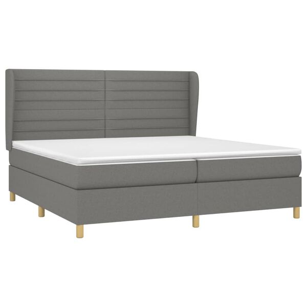 vidaXL Boxspring posteľ s matracom tmavosiv&aacute; 200x200 cm l&aacute;tka