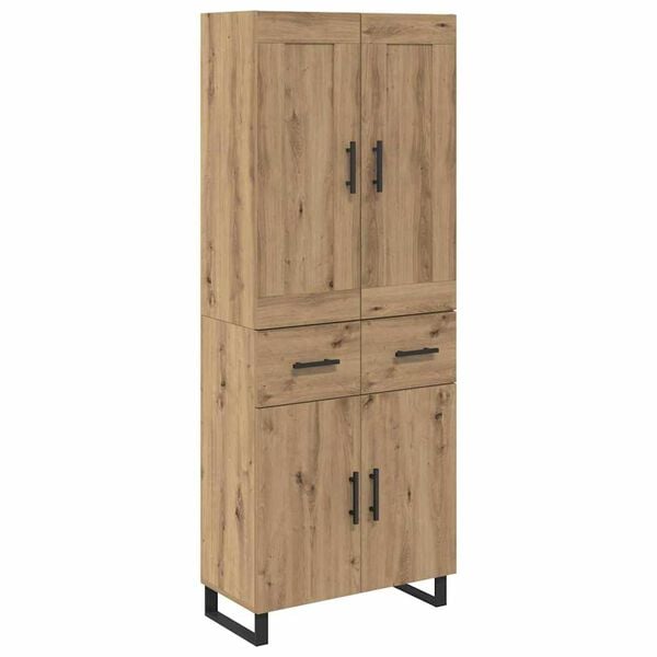vidaXL Highboard Remeseln&yacute; dub 69,5 x 34 x 180 cm Kompozitn&eacute; drevo