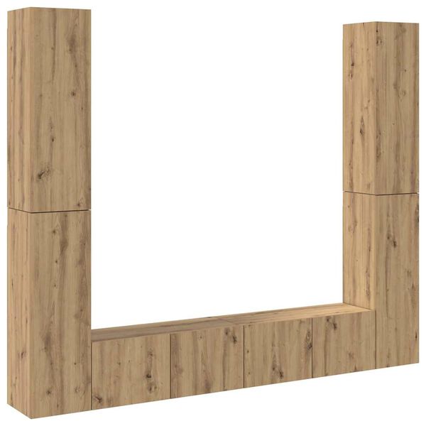 VidaXL 6 dielna s&uacute;prava n&aacute;stennej TV skrinky Artisan Oak