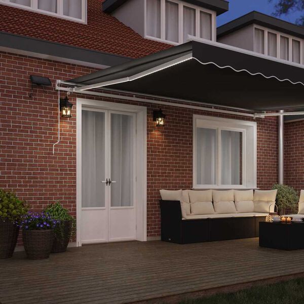 vidaXL Rám markízy so svetlami LED diódy Biela 500 × 300 cm Hliník