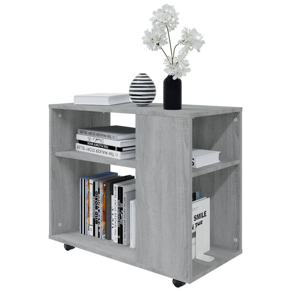 vidaXL Príručný stolík sivý dub sonoma 70x35x55 cm spracované drevo