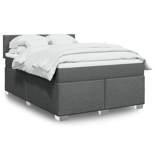 vidaXL Boxspring posteľ s matracom tmavosiv&aacute; 160x200 cm l&aacute;tka