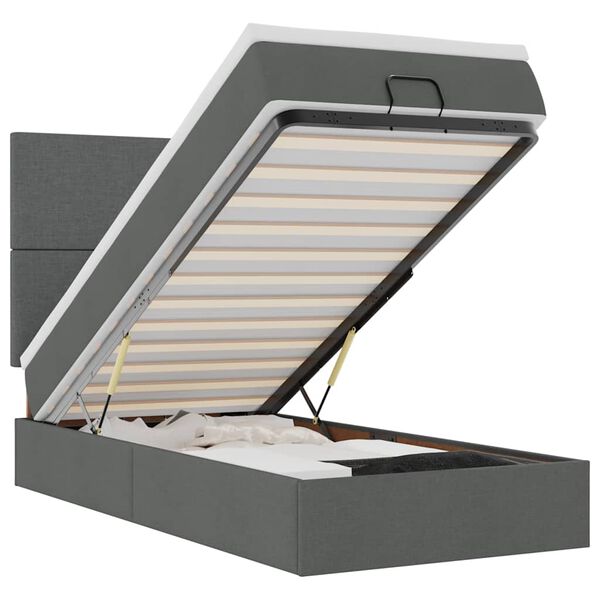 vidaXL Osmanský rám postele s matracom tmavosivá 90x190 cm látka