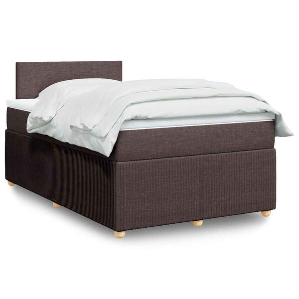vidaXL Boxspring posteľ s matracom tmavohned&aacute; 120x190 cm l&aacute;tka
