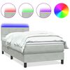 vidaXL Posteľn&yacute; r&aacute;m boxsping s matracom a LED bledosiv&yacute; 90x220 cm zamat