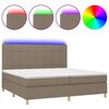 vidaXL Posteľ boxsping s matracom a LED sivohned&aacute; 200x200 cm l&aacute;tka