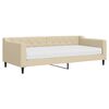 vidaXL Denn&aacute; posteľ s matracom kr&eacute;mov&aacute; 90x200 cm l&aacute;tka