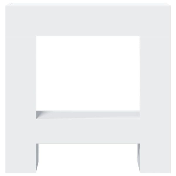 vidaXL Obloženie krbu biele 81x18x82 cm kompozitné drevo