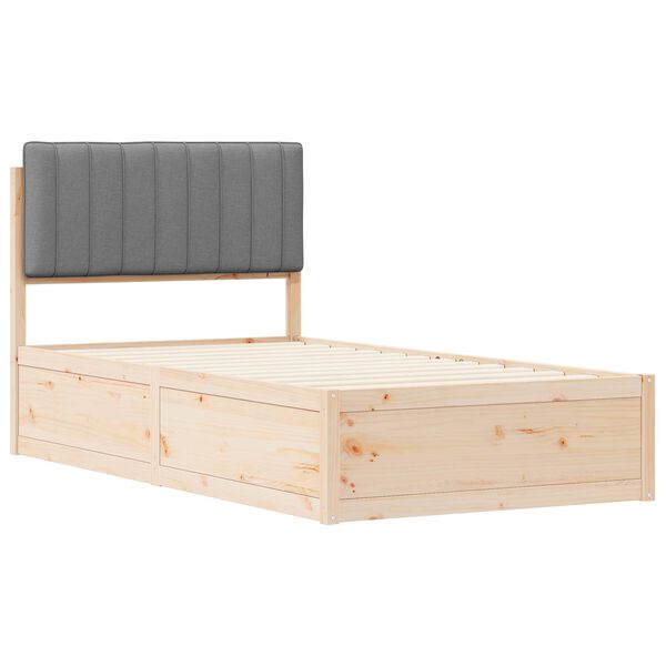 vidaXL R&aacute;m postele s čal&uacute;nen&yacute;m čelom Svetlosiv&aacute; 100 x 200 cm