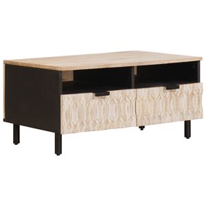 vidaXL Konferenčn&yacute; stol&iacute;k Biela 80 x 54 x 40 cm Mas&iacute;vne mango drevo