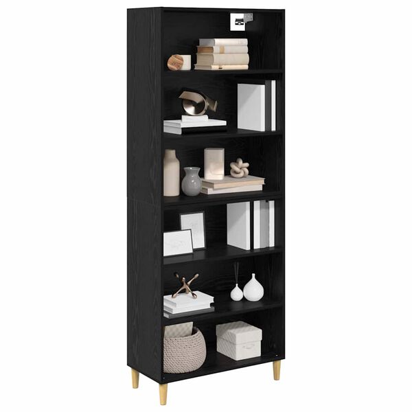vidaXL Highboard Čierny dub 69,5 x 32,5 x 180 cm Kompozitn&eacute; drevo