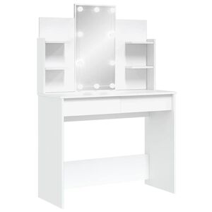 vidaXL Toaletn&yacute; stol&iacute;k s LED svetlami biely 96x40x142 cm