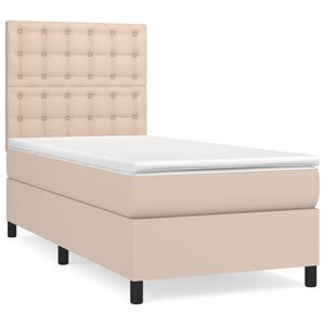 vidaXL Boxspring posteľ s matracom kapuč&iacute;nov&aacute; 90x190 cm umel&aacute; koža