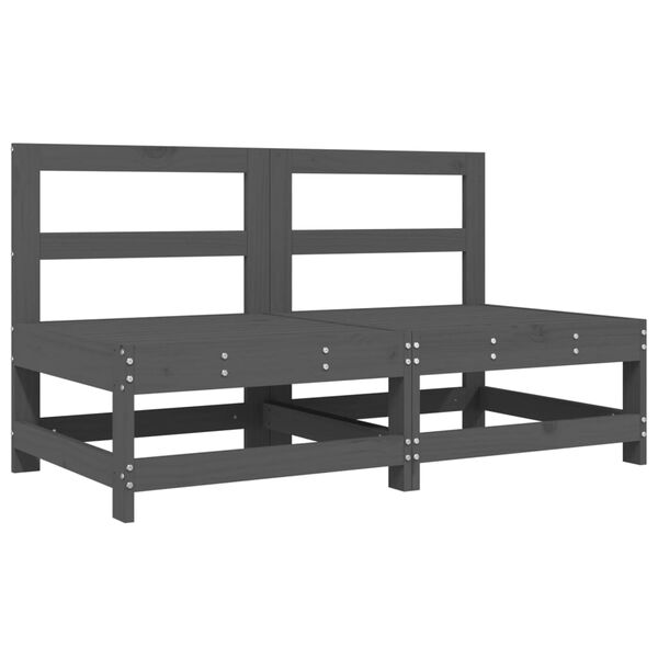 vidaXL 6-dielna záhradná sedacia súprava sivá borovicový masív