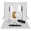 vidaXL Fotografick&eacute; vybavenie so softboxami, pozad&iacute;m a reflektorom