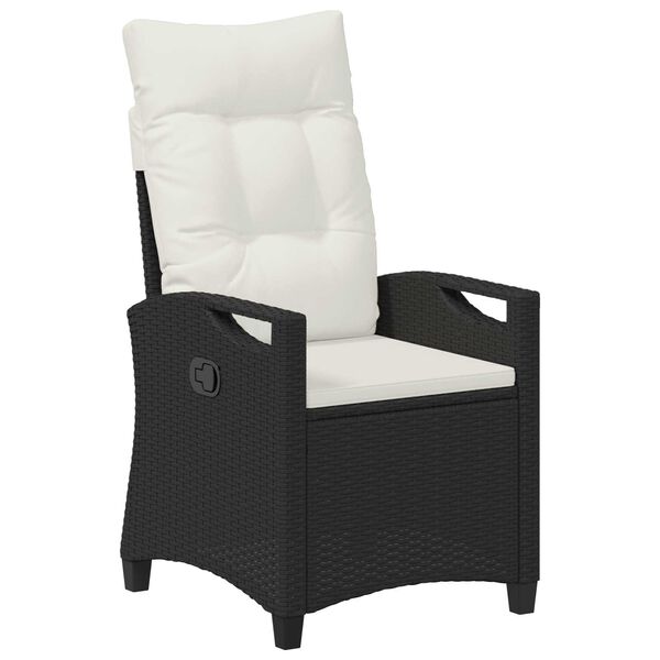 vidaXL Z&aacute;hradn&aacute; stolička 2 pcs Čierna a kr&eacute;mov&aacute; 56 x 60 x 112 cm