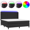 vidaXL Boxspring posteľ s matracom a LED čierna 160x200 cm umel&aacute; koža