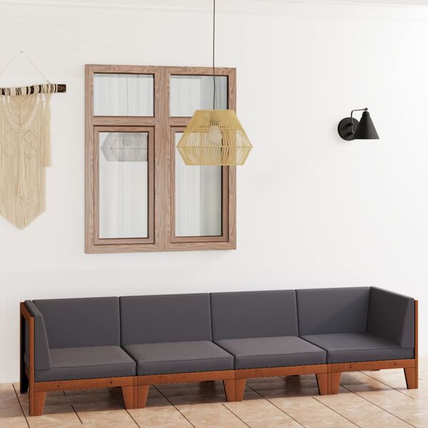 vidaXL 4-dielna z&aacute;hradn&aacute; sedacia s&uacute;prava s podložkami ak&aacute;ciov&yacute; mas&iacute;v