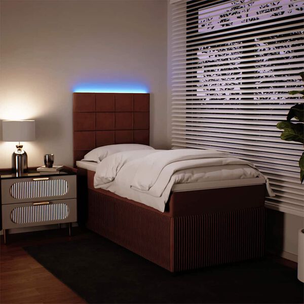 vidaXL Posteľn&yacute; r&aacute;m boxsping s matracom ružov&yacute; 90x200 cm zamat