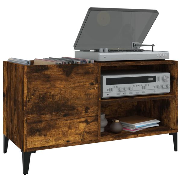 vidaXL Skrinka na platne dymov&yacute; dub 84,5x38x48 cm kompozitn&eacute; drevo