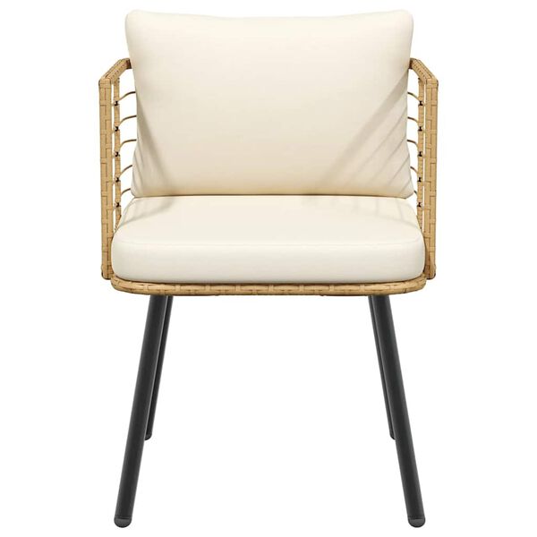 VidaXL z&aacute;hradn&aacute; stolička s vank&uacute;&scaron;mi z pr&iacute;rodn&eacute;ho polyratanu