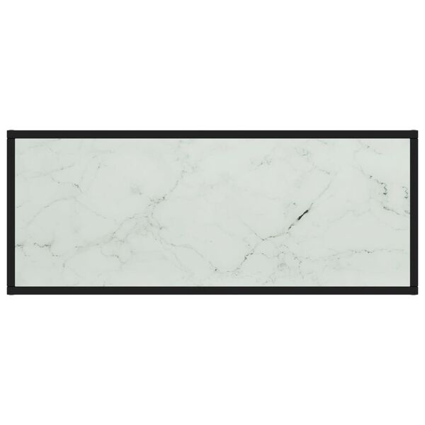 vidaXL TV skrinka čierna s bielym mramorov&yacute;m sklom 100x40x40 cm