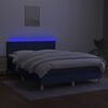 vidaXL Posteľ boxsping s matracom a LED modr&aacute; 140x200 cm l&aacute;tka