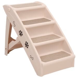 vidaXL Skladacie schody pre psa kr&eacute;mov&eacute; 62x40x49,5 cm